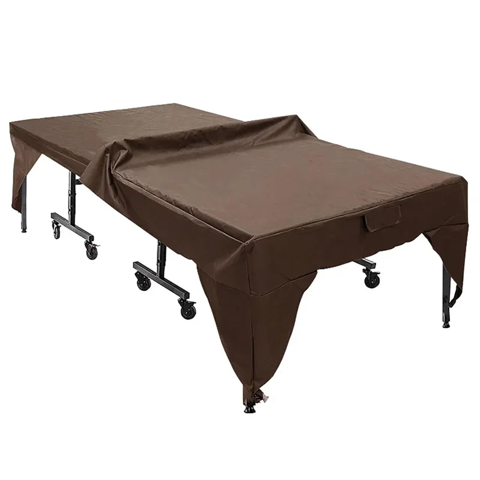 280x153x73cm 210D Ping Pong Table Cover Outdoor Indoor Waterproof Tennis Storage Protect Dustproof Protector Furniture Case for Folding & Flat Tables(Brown)