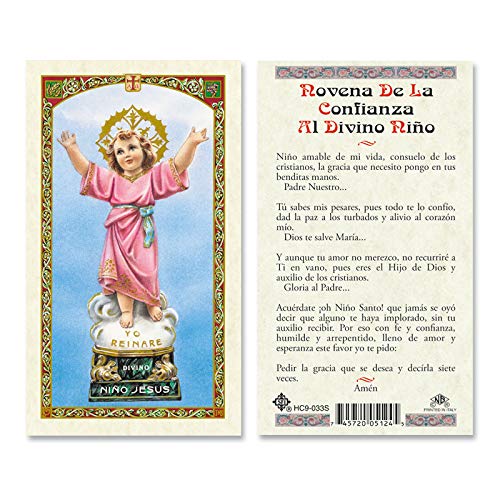 DIVINO NINO NOVENA DE LA CONFIANZA SPANISH HOLY CARD LAMINATED