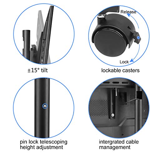 Suptek Rolling Tv Stand Mount Cart With Wheels Mobile For 32-70 Inch Flat Screen, Lcd, Led, Plasma Tvs (Ml5074-2) #TOP4