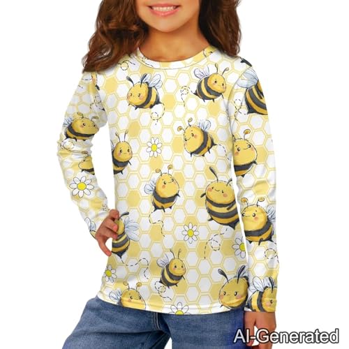Image of Renewold Boys Girls Tees Kids T-Shirt Long Sleeve Crewneck T Shirts Casual Athletic Tops Clothing for Home School Travel