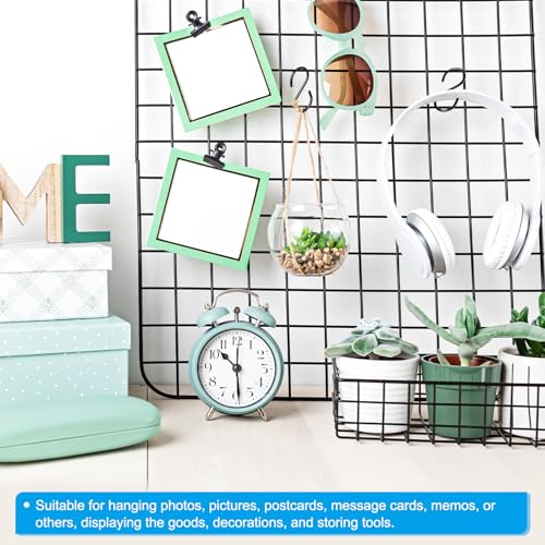 Panel de rejilla de alambre hierro negro para colgar fotos y decoración de pared en salas 5