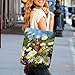 JTREHY Butterfly on Daisy Flower Canvas Tote Cute Zipper Canvas Bags Exquisite Fashion Single Shoulder Cloth Totes Shopping Lightweight Handbag for Travel Work Gift
