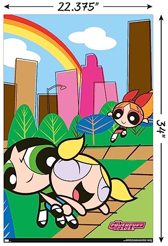 Trends International The Powerpuff Girls - Group Park Wall Poster, 22.375" x 34", Poster & Mount Bundle3