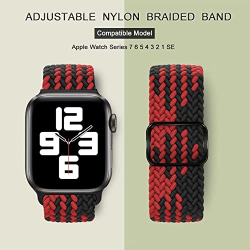 Image of Braided Band Compatible for Apple Watch Strap 38mm 40mm 41mm 42mm 44mm 45mm 46mm 49mm for Women Men, Nylon Elastic Wristbands for iWatch Series 10 9 8 7 6 SE 5 4 3 2 Ultra Ultra 2