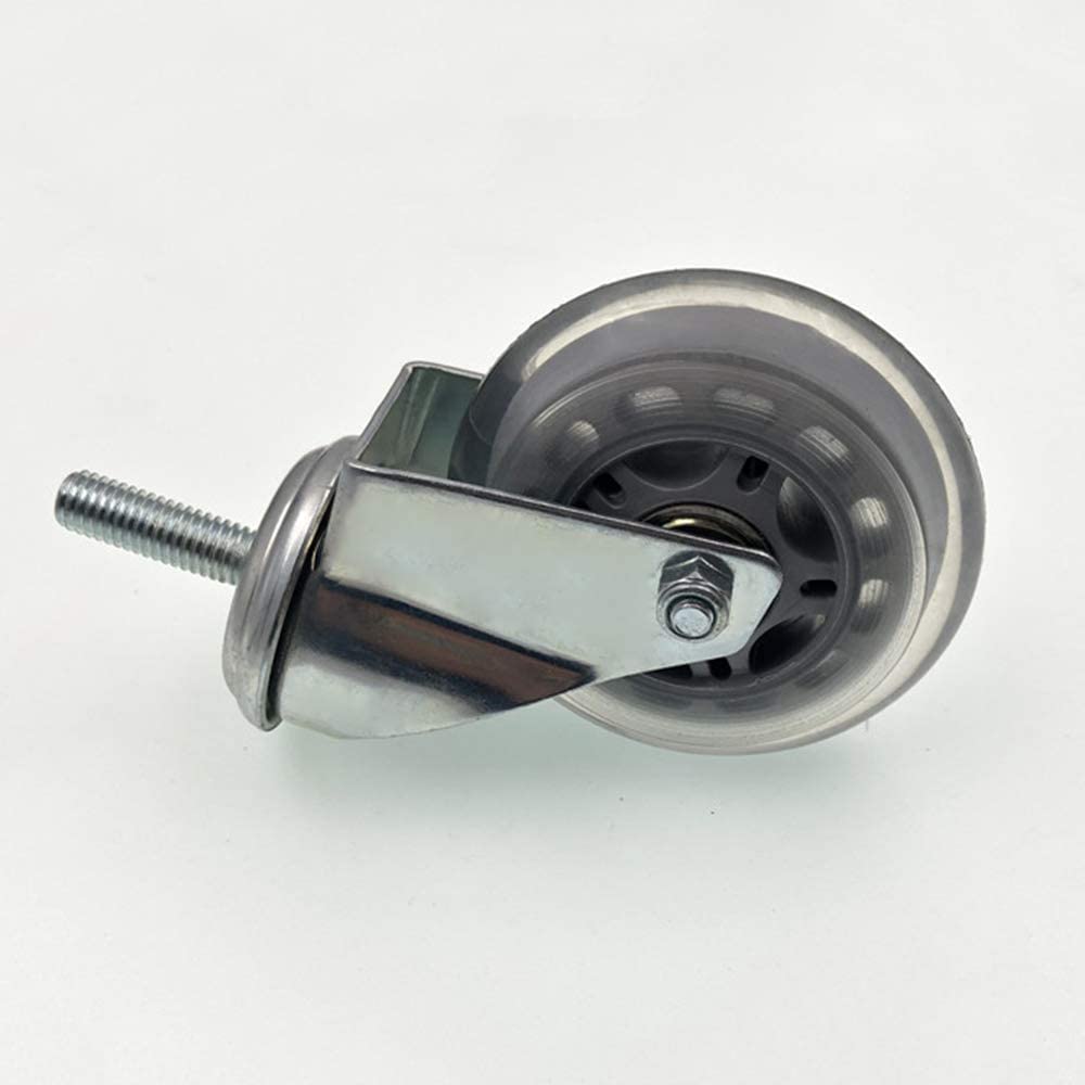 Ruote girevoli per carichi Pesanti, con Attacco filettato M8/M10/M12, girevoli, 75 mm, per mobili, in Gomma con Freni, per carrelli, Uso Industriale e Trasporto di mobili (4 girevoli M12*30 mm)