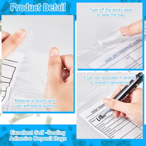 image for Lewtemi 300 Pieces 6 x 9 Inch Bank Deposit Cash Transmittal Bags Tampe