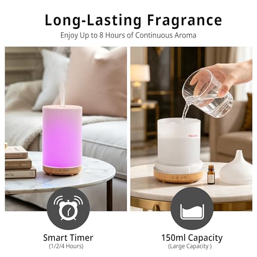 Difusor aromático eléctrico 150ml textura tela ultrasonido miniatura 6
