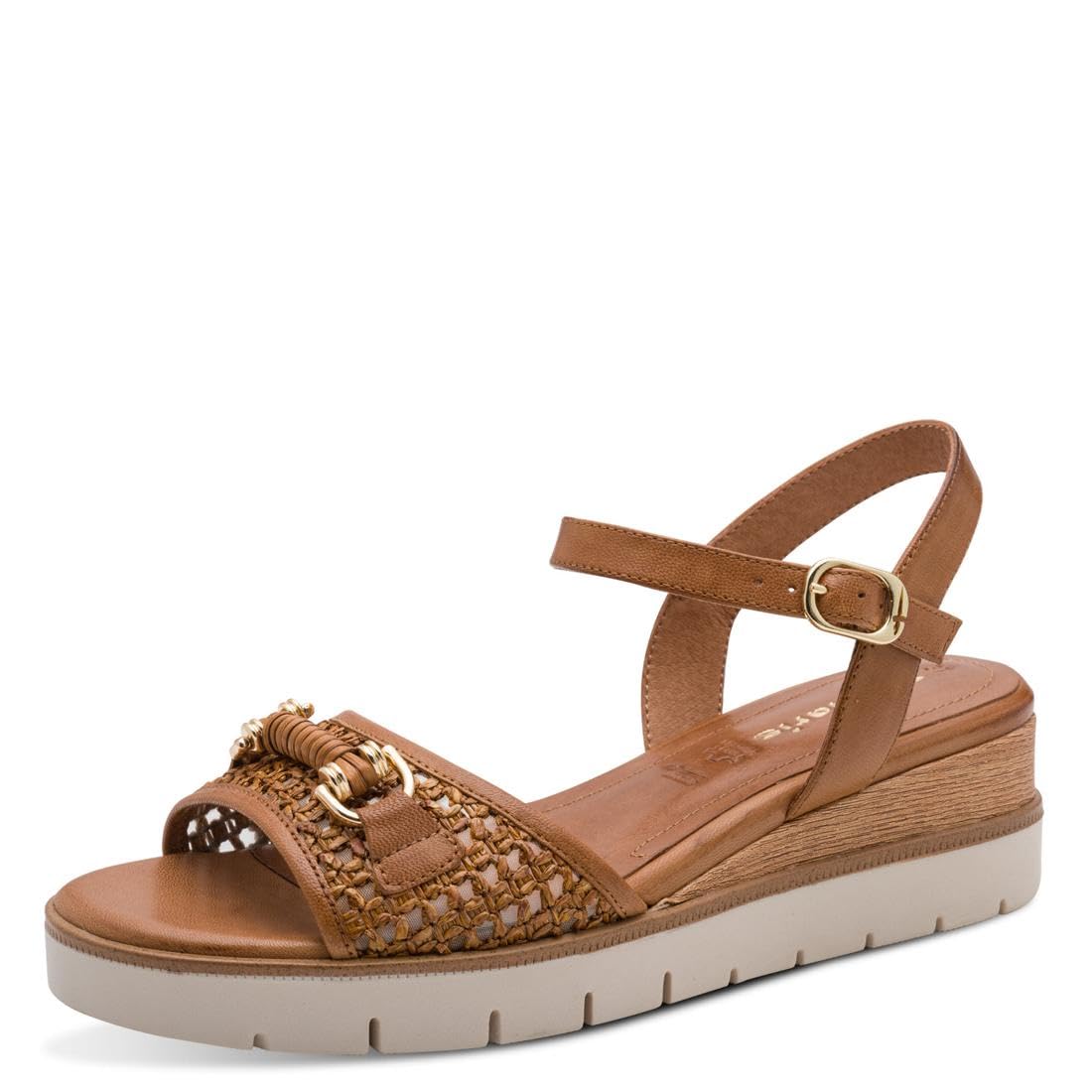 Tamaris Women’s sandal with wedge heel brown 3.5 UK