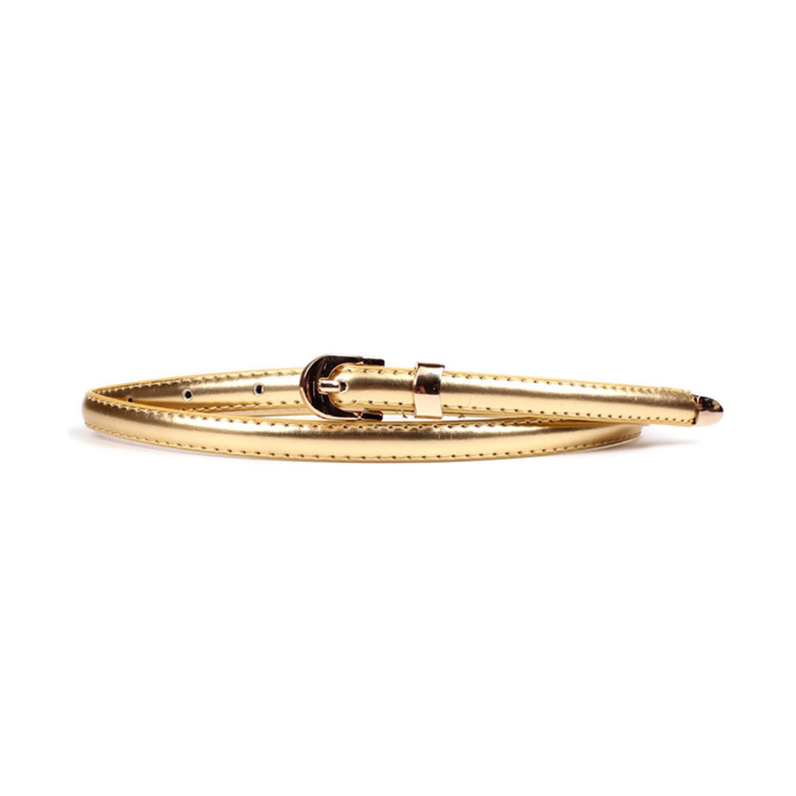 Metal Buckle Pin Skinny Dress Waist Belt Thin Leather Narrow Waistband Female Straps Waistband, 100cm