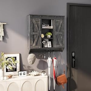 Farmhouse Medicine Cabinet 2 Sliding Barn Doors 3 Tier Rustic Wood Wall Storage Cabinet Adjustable Shelf Towel Bar Wall Mounted Bathroom Wall Cabinet (Dark Rustic Oak, 30.71 Inch) Farmhouse Medicine Cabinet 2 Sliding Barn Doors 3 Tier Rustic Wood Wall Storage Cabinet Adjustable Shelf Towel Bar Wall Mounted Bathroom Wall Cabinet Dark Rustic Oak 3071 Inch