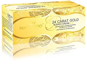 Herbaltree 24 Carat Gold Bleach Cream For Anti Ageing, Instant Radiant Fairness, Lustrous Glow & Tan Removal | Suitable for Women & Men (300 g)