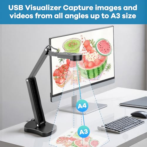 Caméra documentaire USB 4K grand format A3 pour enseignement et visioconférence