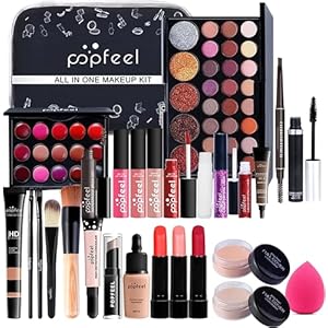Schminke Set Profi Make Up Set Teenager Mädchen Schminkkoffer Kosmetische Makeup Paletten Lidschatten Vollgesichts Schminke mit Tragbare Reise Aufbewahrungstasche