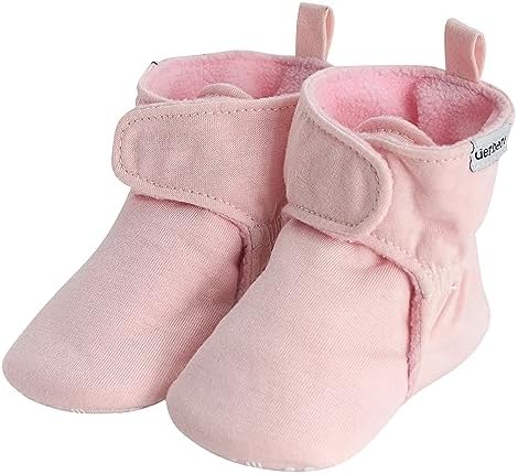 Gerber Baby Fleece Lined Wrap Fasten Non Skid Soft Slipper Booties, Pink, 6-9 Months Unisex Infant Review | Image 5