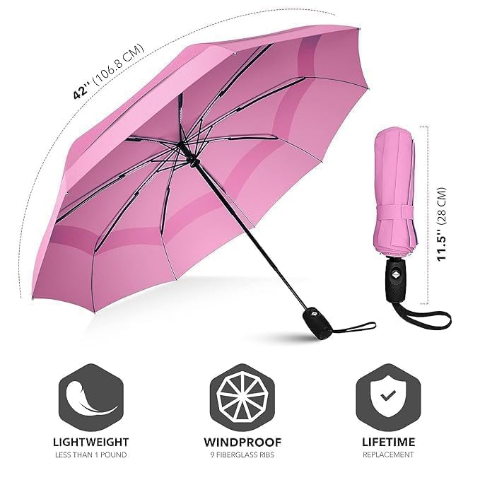 Image of Umbrella for Women | Umbrellas for Men | UV Coated 3 Fold Umbrella for Rain with Auto Open and Close Small Folding Travel-Foldable Windshield