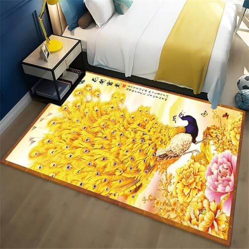 Tapis de chambre gris et jaune pour créer une descente de lit douillette