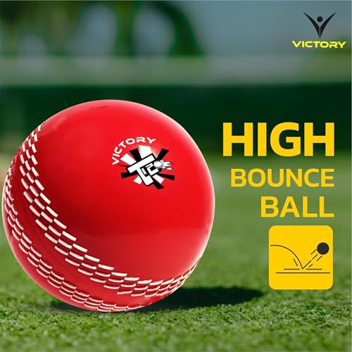 Image of Victory T-20 Synthetic Cricket Ball Match Practice Training | Practice Cricket Ball | Wind Balls | Swing Ball | Indoor & Outdoor Street & Beach Cricket (T-20 Multicolor)