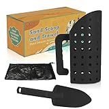 VIKOS Products Sand Scoop and Shovel Digging Tool for Detecting Sand Sifter for Beach Metal Detecting Accessories for Kids Adults Beach Shovel Sand Scoop for Metal Detecting Come with Mesh Bag - Black