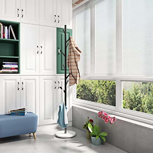 Dr.iron Modern Black Coat Racks Freestanding Hall Coat Tree,Hat Racks With Marble Base & Coat Hanger With Umbrella For Entryway Hallway, Office Or Bedroom #TOP6