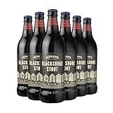 Adnams Blackshore Stout 4.2% ABV | Smooth & Rich Stout | 6x 500ml Glass Bottles | Brewed in Southwold, Suffolk | Notes of Coffee, Chocolate & Liquorice | Crafted with Oats & British Hops | Pack of 6