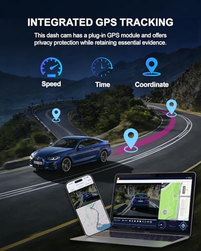 Image of Front and Rear Dash Cam, 4-Channel 360 Full Coverage Car Camera with Starlight Sensor Night Vision, GPS, 5.8GHz High-Speed WiFi, 24H Parking Monitor, G-Sensor, 170 Wide Angle, 128GB SD Card Included