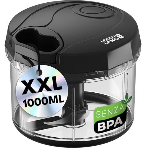 LEBENLANG Tritatutto Manuale A Corda - Trita Verdure A Mano 1 Litro & Senza BPA | Frullo Il Tuo...