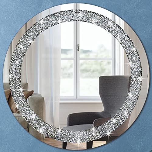 Crystal Crush Round Mirror