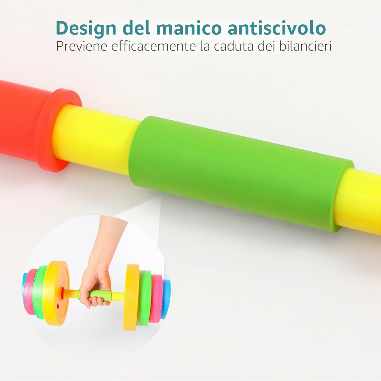 Set di manubri regolabili in plastica per bambini, per esercitare il peso