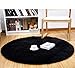 YJ.GWL Ultra Soft Round Black Area Rugs for Bedroom Anti-Slip Fluffy Nursery Carpets Mat Cute Kids Room Rugs Home Decor 4 Feet