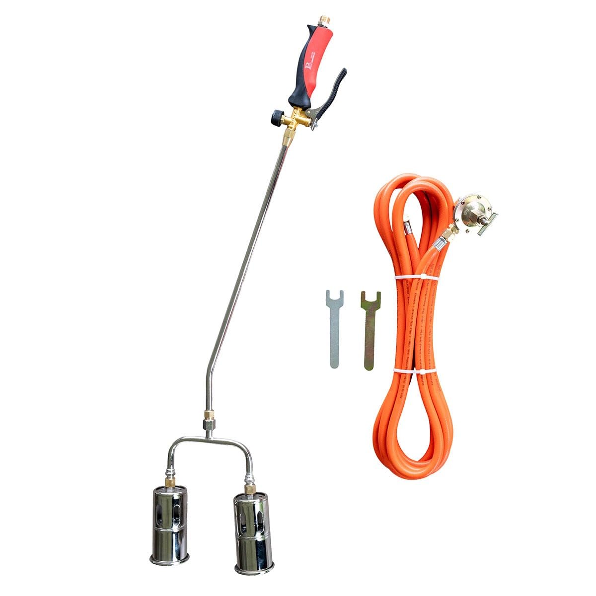 INTEC - Désherbeur thermique à gaz 2 Bruleurs Ø 60 mm Turbo Détendeur gaz 4.0 bar Tuyau 5m INTEC