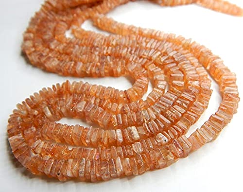 Sunstone Smooth Square Beads perles 4.5mm pour réparer et créer des bijoux