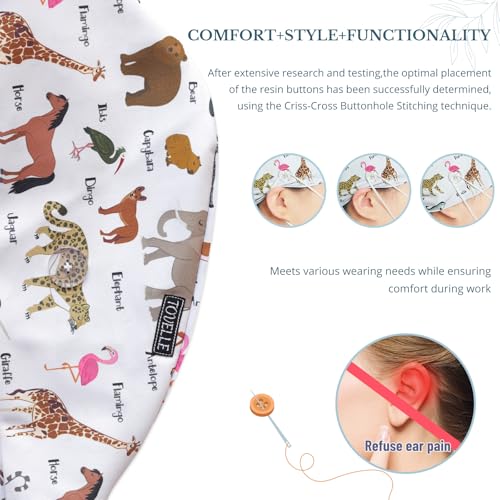 Image of Scrub Caps for Men and Women with Buttons, Classic Surgical Caps