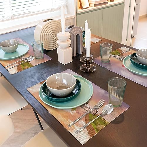 Set de table éléphant lin antidérapant lavable résistant chaleur salle à manger - 7