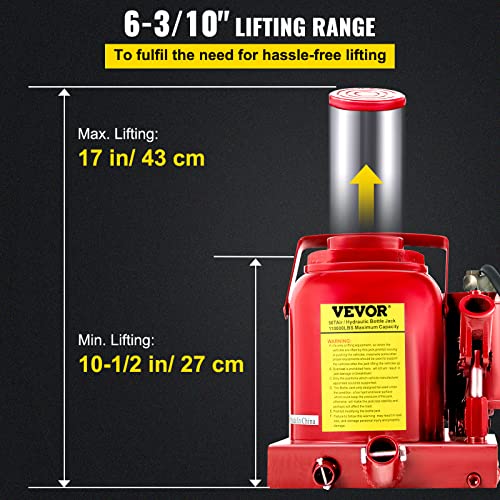 Vevor Bottle Jack 50 T, Car Jack Hydraulic Floor Jack 110000Lbs With Manual Hand Pump, Pneumatic Air Jack Heavy Duty Auto Truck Travel Trailer Repair Lift #TOP2
