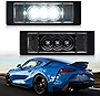 LED License Plate Lights Compatible w/ 2020 2021 2022 To'yota GR Supra, OEM Led Number Lamps Replacement 6000K 18-SMD Led Xenon White Rear Tag Light Kit Canbus Error Free