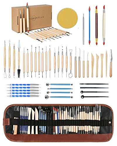 TEMONTIAN 44 Pcs Double-Sided Clay Tools