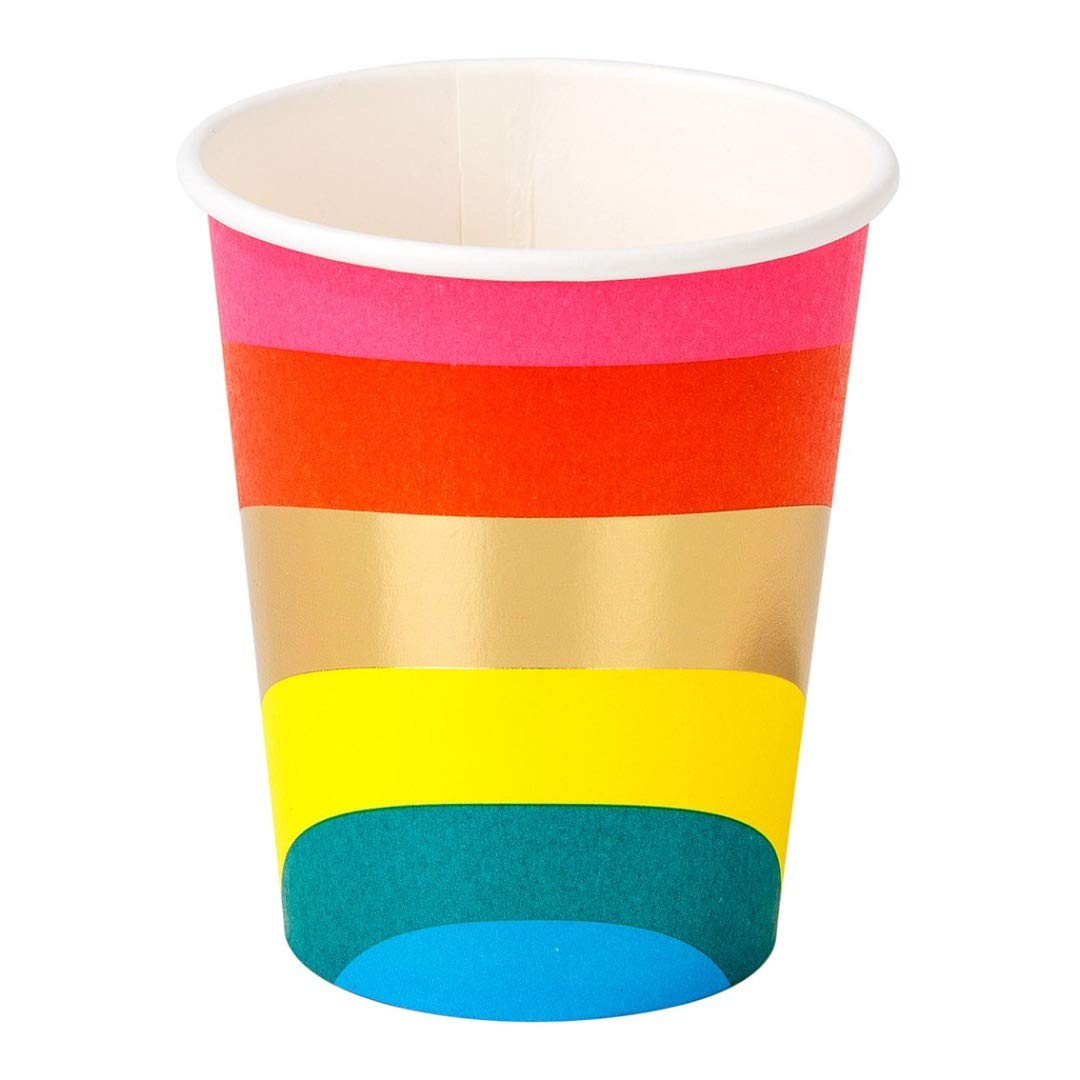 Talking Tables Recyclable Rainbow Paper Party Cups For Pride Party Decorations Birthday Party Supplies for Kids or Adults | Recyclable & Disposable Tableware For Pride | Volume: 250ml (9oz) Pack of 8