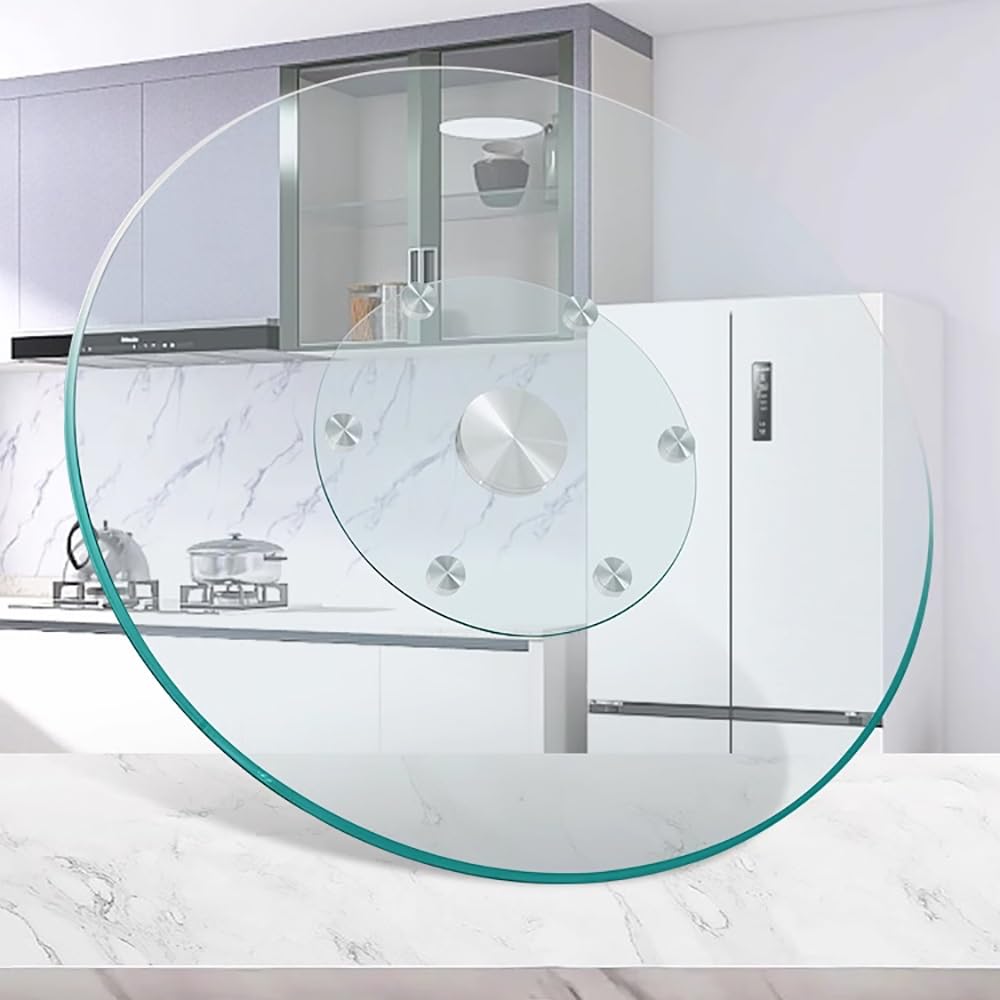 Plateau tournant en verre trempé robuste Lazy Susan rotatif de 39"