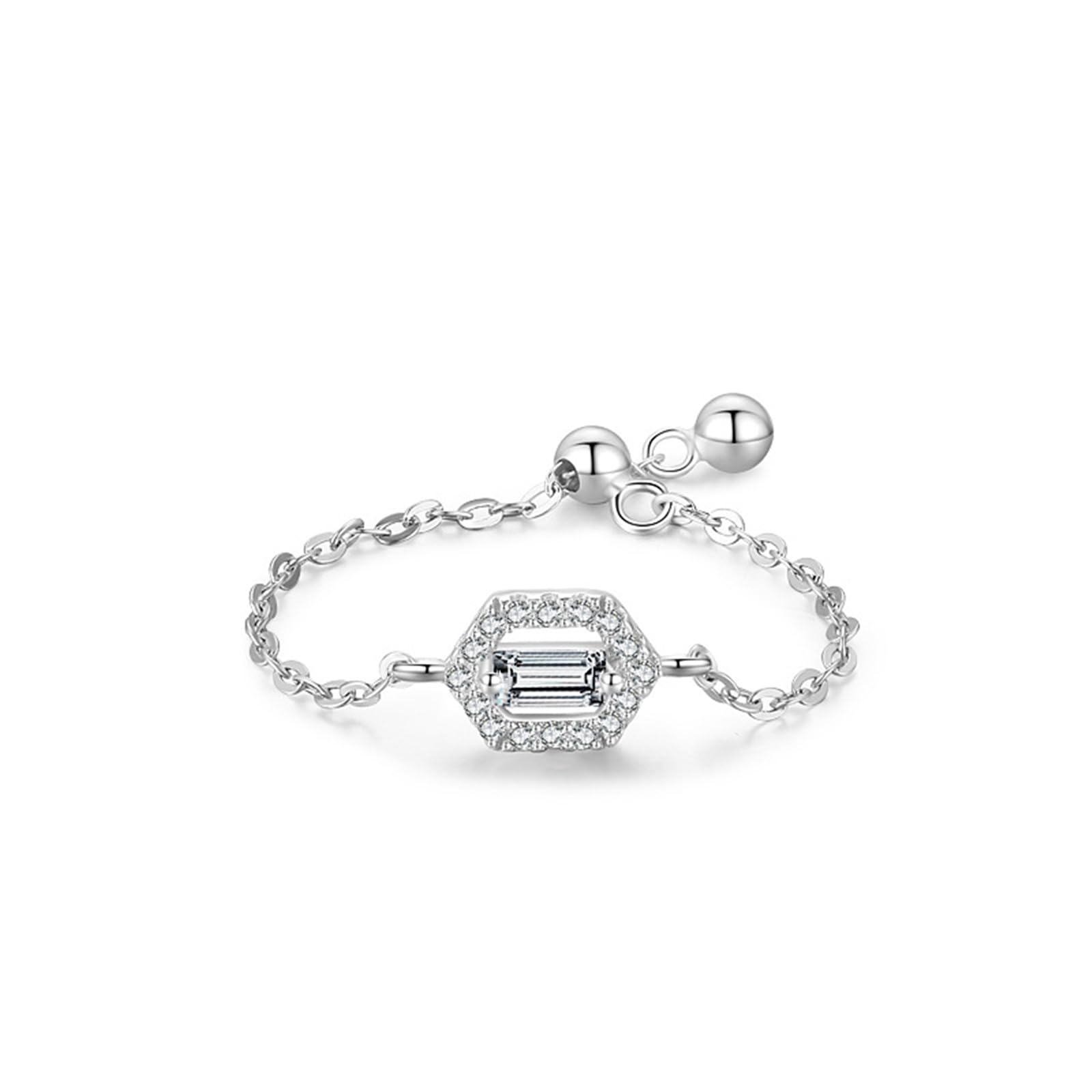 Łańcuszek Halo, pierścionki ślubne, złoto 750, dla kobiet z diamentami, obrączki ślubne dla niej, 9/14/18K białe złoto i Pt950, rozmiar 47 (15,0)-65 (20,7)