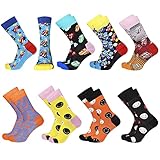 DOUBLE M, Pack 8, Calcetines de Media Pierna, Unisex, Estampados Divertidos, 4 Pares de Calcetines, Coloridos, Smile y Rolling, Talla Única