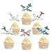 18 Pcs Airplane Cupcake Topper,Baby Shower Favors, Aircraft Sign,Aviation Fighter Theme Kids Birthday Baby Shower Party Supplies for Boys and Girls