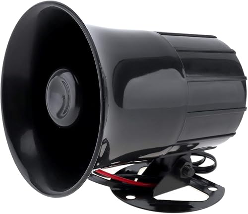 Miniatura 6 de Bocina de sirena de alarma con cable, 100 W 12 V 6 sonido coche camión altavoz fuerte sirena cuerno 120-150dB con micrófono