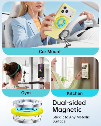 Image of SYNCWIRE Magnetic Phone Ring Holder, for MagSafe Phone Grip Stand Kickstand | 360 Rotation, Double-Sided Magnet, Cell Phone Grip Finger Holder, for iPhone 17 16 15 14 13 12 Pro Max, MagSafe Accessories