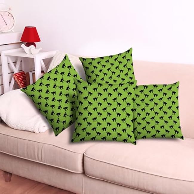 2PCS Throw Pillow Covers, Decorative Green Pillow Covers 18x18, Soft Cushion Pillow Cases for Sofa Couch Bed Livingroom Bedroom Office Home Farmhouse Decor, No Insert