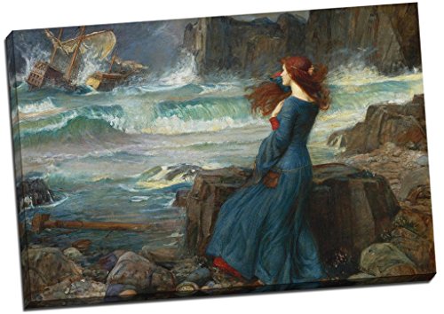 Image of John William Waterhouse Miranda The Tempest Canvas Print Picture Wall Art Large 30x20 Inches