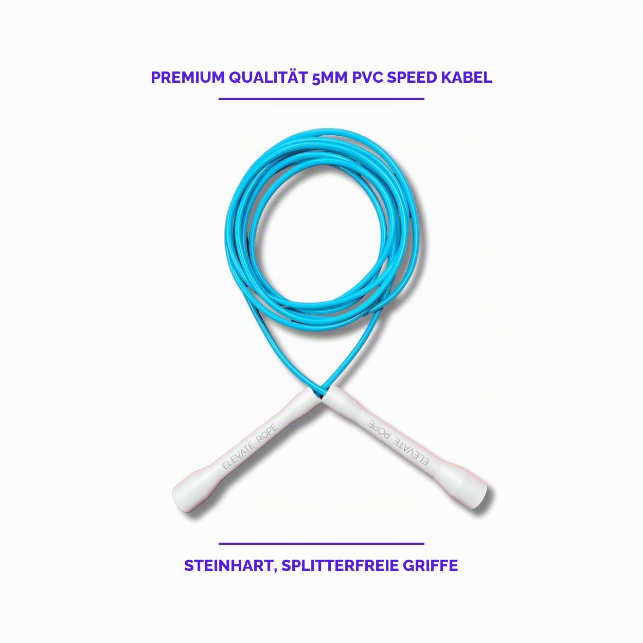 Elevate Rope - Springseil Bundle mit Workout App - 2 x verstellbares Jump Rope - Erwachsene und Kinder - Speed + Perlenseil - Zustand & Tricks - Innen/Außen - Springseil Set
