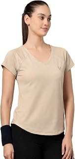 UZARUS Women's V-Neck Regular Fit Gym T-Shirt Soft, Lightweight & Quick-Dry Fabric Activewear Top for Workout, Yoga, Runni... Price In India