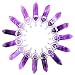 Amethyst 15pcs Natural Stone Gemstone Bullet Shape Hexagonal Healing Pointed Chakra Beads Crystal Quartz Stone Pendants for Necklace Jewelry Making (Amethyst)