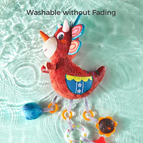 Image of TUMAMA Dinosaur Plush Toy with Wind Chime, Car Seat Stroller Stroller Crib Hanging Toys, Baby Toys for 0 3 6 9 12 Months