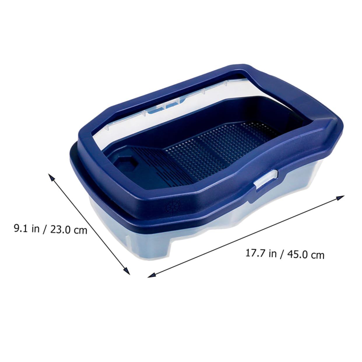 COLLBATH Terrario para Tortugas de Agua Plataforma para Tomar el Sol, Resistente al Desgaste Impacto, Hecho de Plástico Azul Estructura Doble y Canal